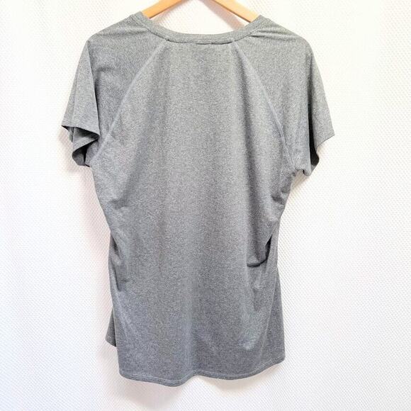 The North Face V Neck T-Shirt Short Sleeves Lightweight Gray Women sz Large - Picture 6 of 9